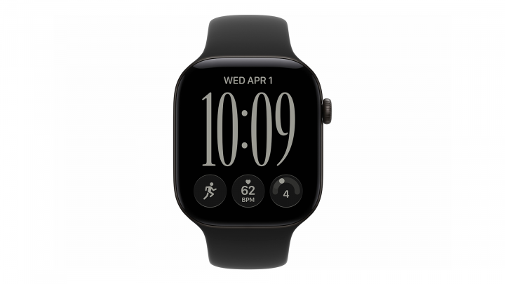 Apple Watch Series 12 GPS koperta 46 mm z aluminium w kolorze czarnym, pasek sportowy czarny