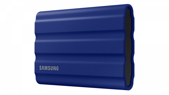 Samsung T7 Shield 2000GB USB 3.2 IP65 Niebieski - MU-PE2T0R/EU - widok frontu prawej strony