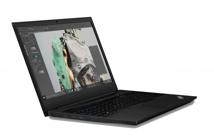 Laptop Lenovo ThinkPad E590 czarny - widok frontu lewej strony