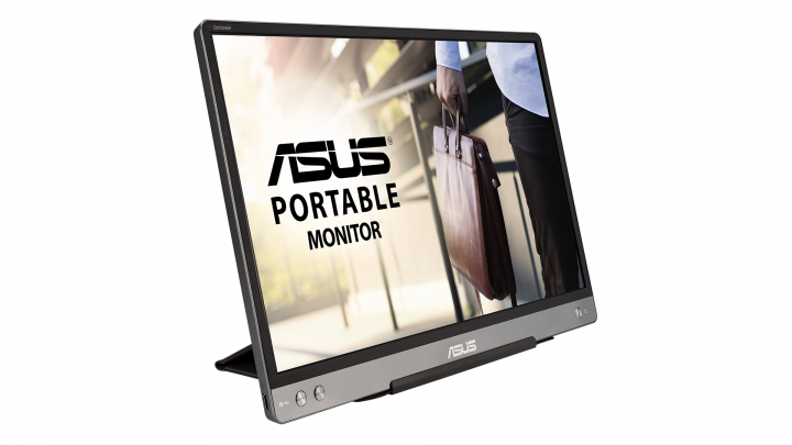 Monitor Asus MB14AC szary - widok frontu lewej strony