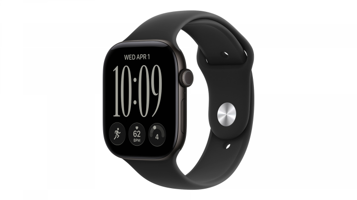 Apple Watch Series 12 GPS koperta 46 mm z aluminium w kolorze czarnym, pasek sportowy czarny 1