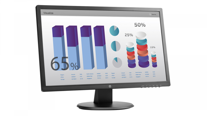 Monitor HP V243 W3R46AA - widok frontu lewej strony