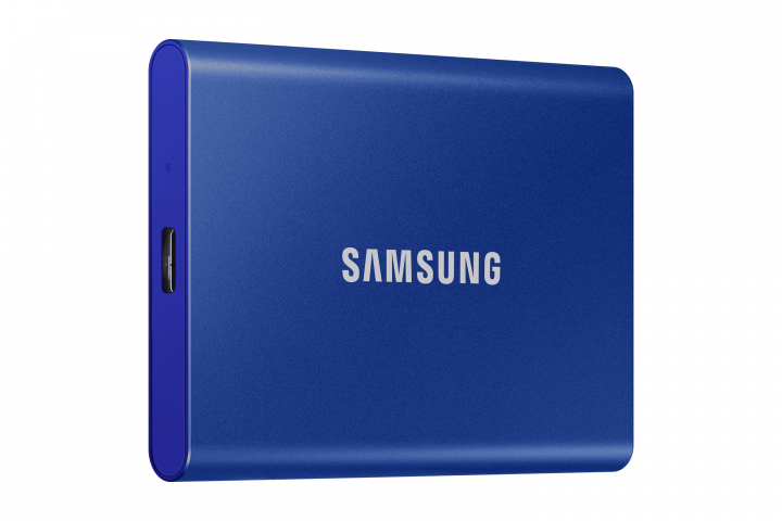 Dysk zewnętrzny SSD Samsung T7 USB 3.2 Niebieski - widok frontu v2