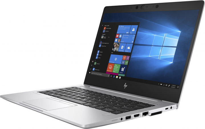 Laptop HP EliteBook 735 G6 srebrny - widok frontu prawej strony