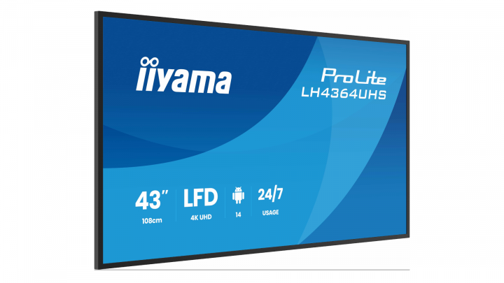Monitor wielkoformatowy iiyama ProLite LH4364UHS-B1AG 43" 4K UHD VA 24/7 DigitalSignage 3