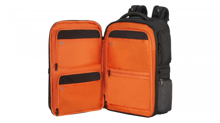 Plecak do laptopa Samsonite Bleisure 173 CS5-08-003 antracytowy - przód front lewy otwarty