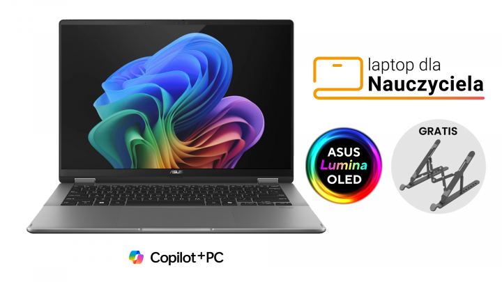 Laptop 2w1 ASUS Vivobook 14 Flip OLED TP3407SA Touch W11H Matte Gray Bon v2