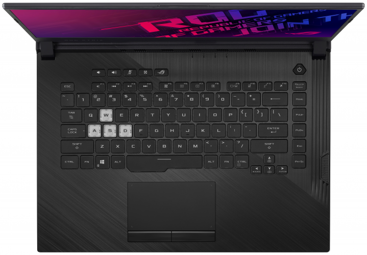 Laptop Asus ROG G531GU czarny - widok z góry