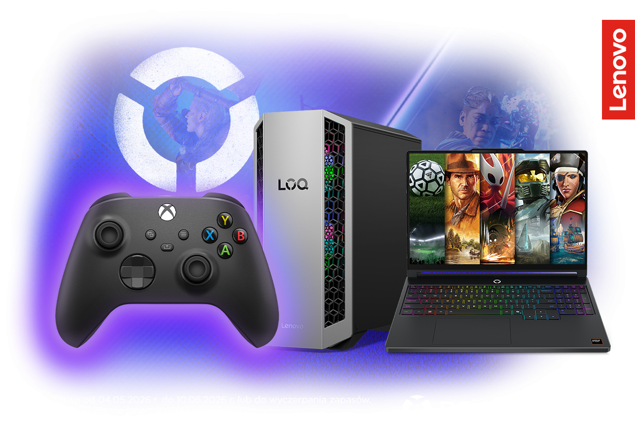 Kup komputer gamingowy Lenovo Legion lub LOQ z Windows 11 i zgarnij kontroler Xbox. 2