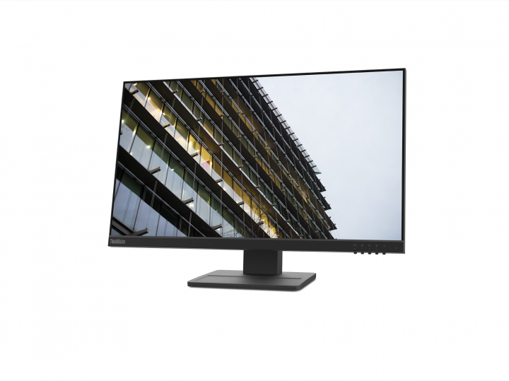 Monitor Lenovo ThinkVision E24-20 czarny - widok frontu prawej strony