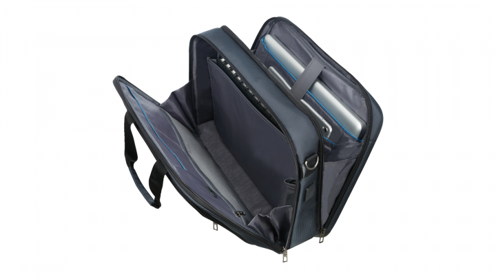 Torba do laptopa Samsonite Vectura Evo 156 CS3-01-006 niebieska - przód front prawy otwarta