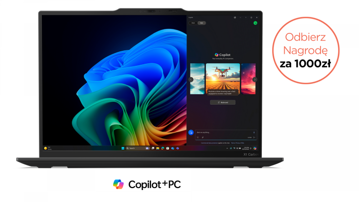 Laptop Lenovo ThinkPad X1 Carbon Gen 13 Aura Edition W11P Eclipse Black (White BK) Copilot Zestaw 1K