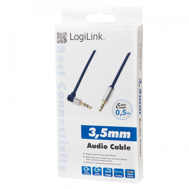 Kabel audio LogiLink 3,5mm minijack M M 0,5m CA11050 - widok opakowania