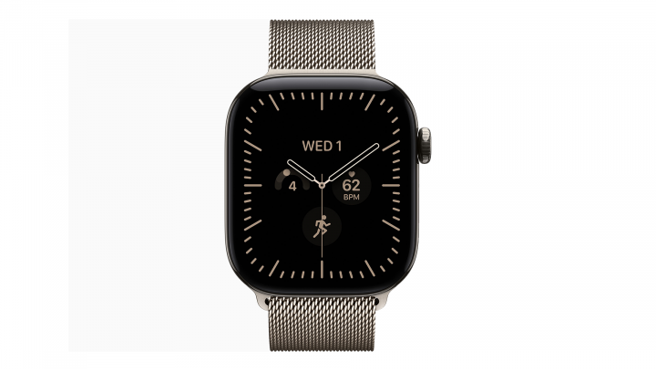 Apple Watch Series 12 GPS + Cellular, koperta 42 mm z tytanu w kolorze natural, bransoleta mediolańska naturalna