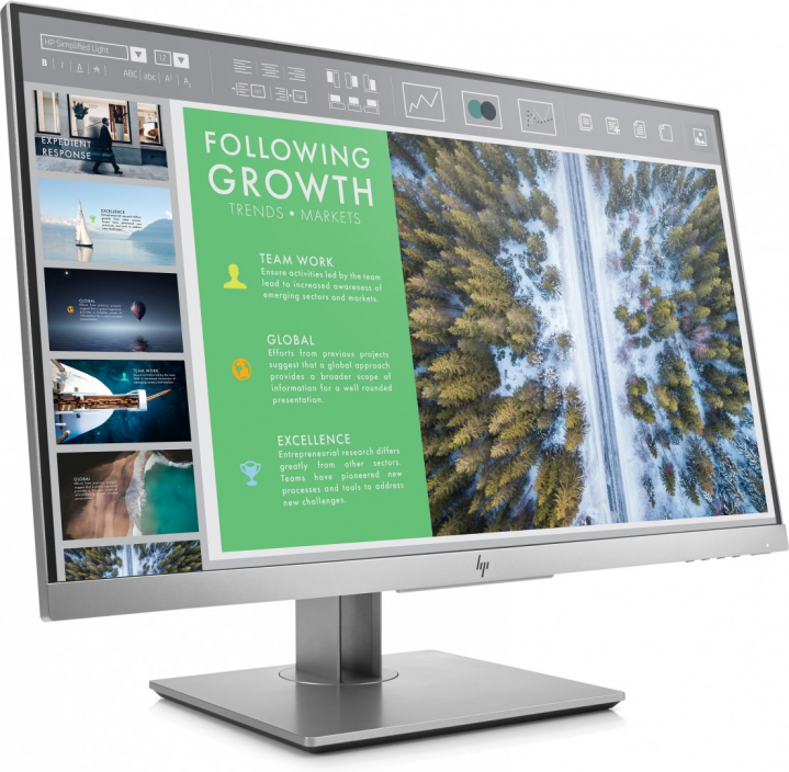 Monitor HP E243 1FH47AA EliteDisplay - widok frontu lewej strony
