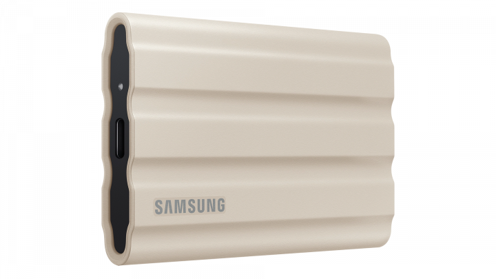 Samsung T7 Shield 2000GB USB 3.2 IP65 Beżowy - MU-PE2T0K/EU - widok frontu lewej strony