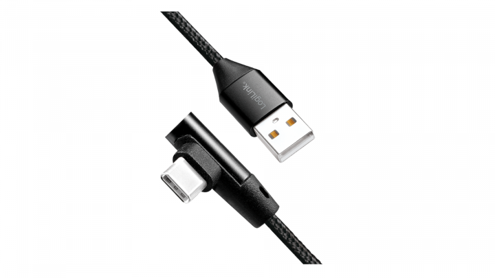 Kabel LogiLink USB-C kątowy 90° - USB-A 0,3m CU0137 2