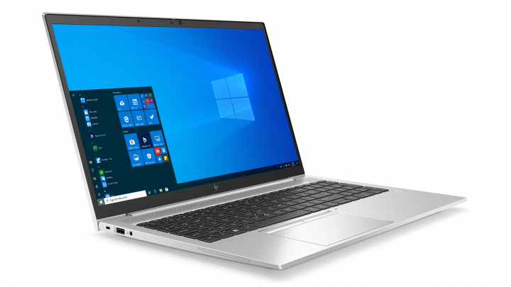 Laptop HP EliteBook 855 G7 srebrny W10P - widok frontu lewej strony