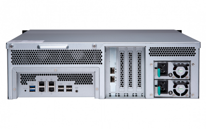 Serwer NAS QNAP TS-1673U-RP-16G - widok tyłu