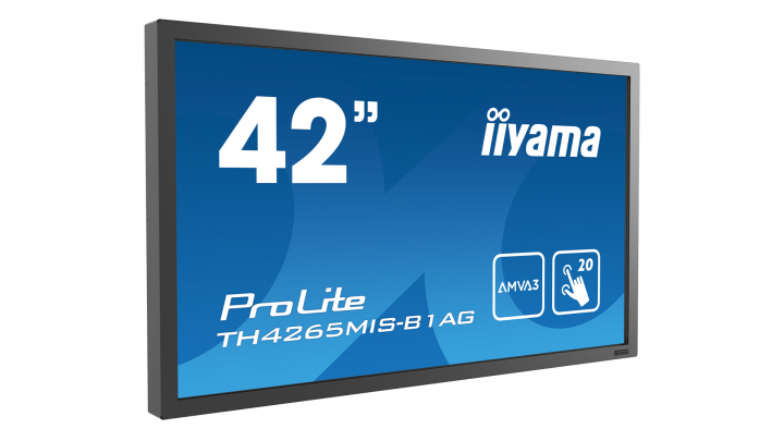 Monitor z dotykowym ekranem IIYAMA ProLite TH4265MIS-B1AG - widok frontu lewej strony