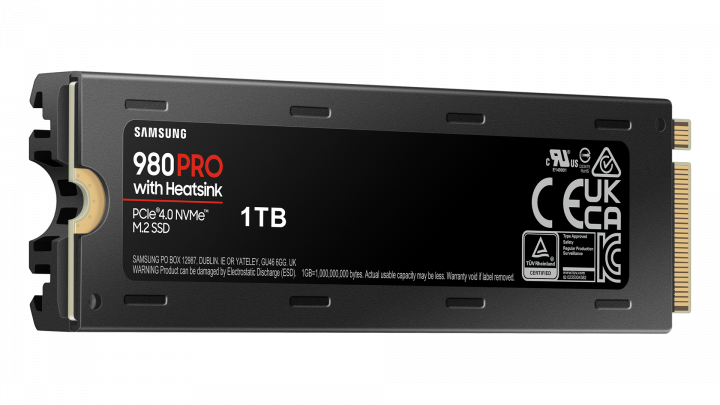Samsung 980 PRO Heatsink 1000GB MZ-V8P1T0CW M.2 PCIe - widok z tyłu lewej strony