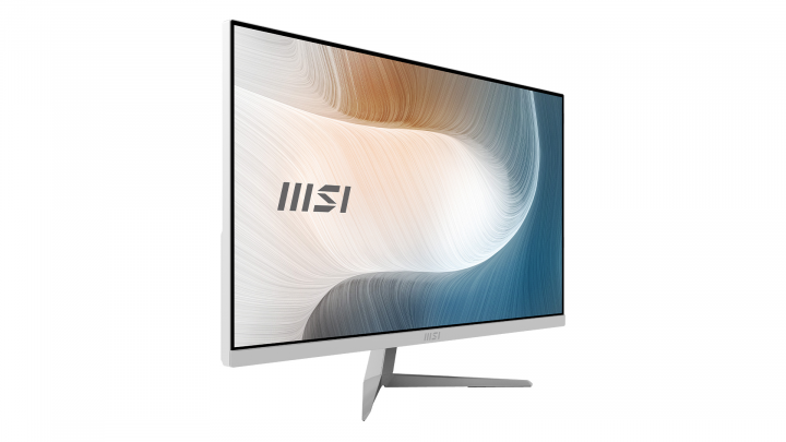 Komputer AiO MSI Modern AM271 biały - widok frontu lewej strony