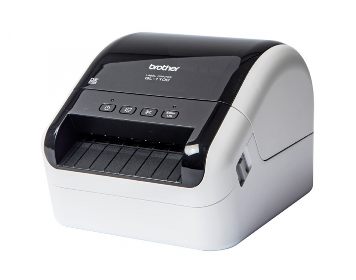 Drukarka etykiet Brother QL-1100 - widok frontu prawej strony