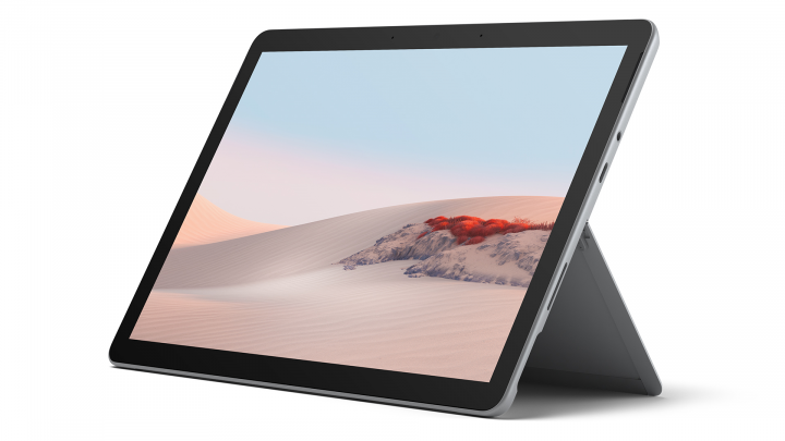 Microsoft Surface GO 2 srebrny - widok frontu prawej strony2