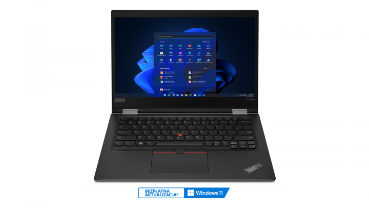 Laptop Lenovo ThinkPad X13 Yoga gen1 czarny W11P widok frontu
