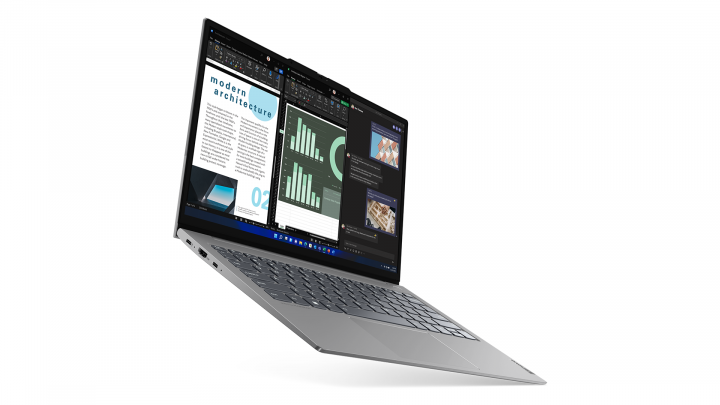 ThinkBook 13s G4 W11P (AMD) - widok frontu lewej strony