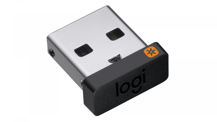 Odbiornik Logitech USB Unifying Receiver 910-005931 - widok frontu lewej strony