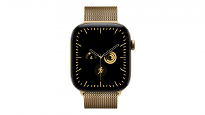 Smartwatch Apple Watch Series 12 GPS + Cellular, koperta 46 mm z tytanu w kolorze złotym, bransoleta mediolańska w kolorze złotym - rozmiar M/L - MJGV4MP/A
