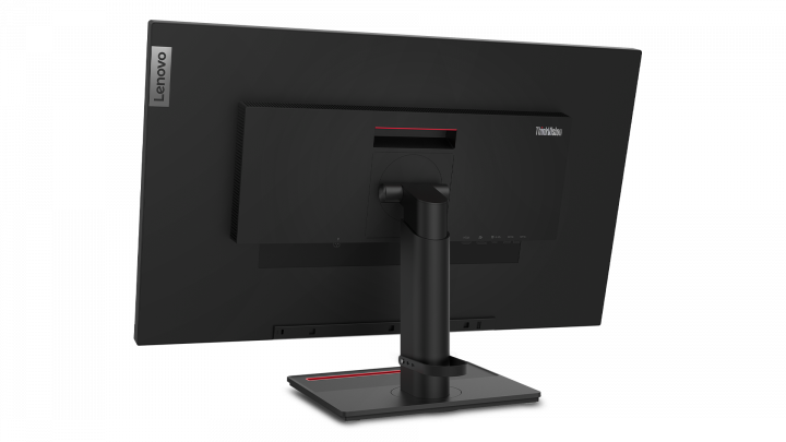 Monitor Lenovo ThinkVision T32p-20 czarny - widok z tyłu lewej strony