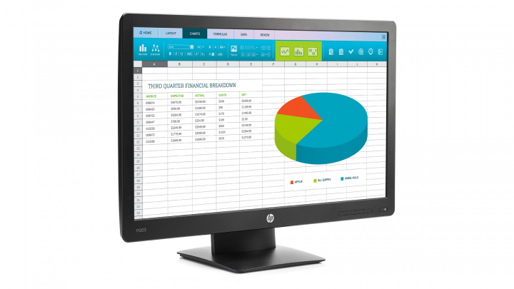 Monitor HP P203 X7R53AA ProDisplay - widok frontu lewej strony