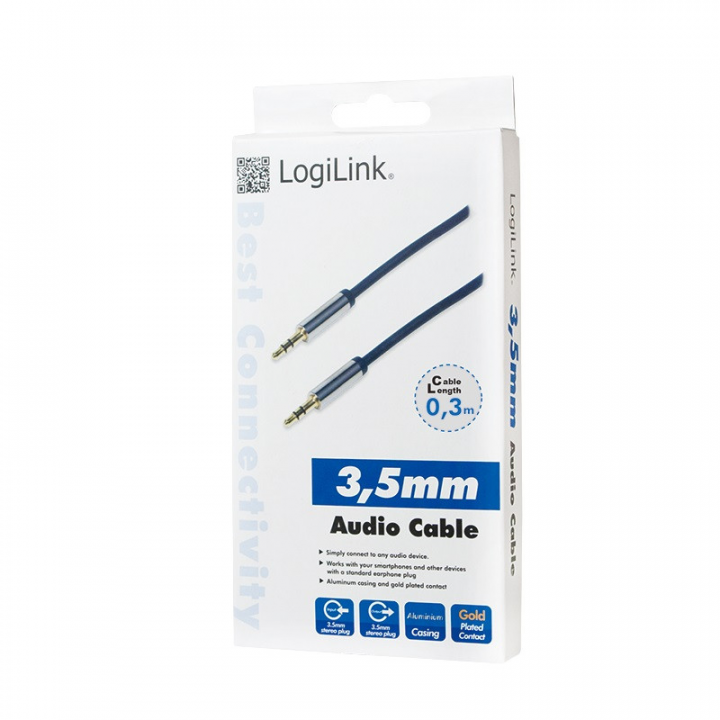 Kabel audio LogiLink 3,5mm minijack M M 0,3m CA10030 - widok opakowania