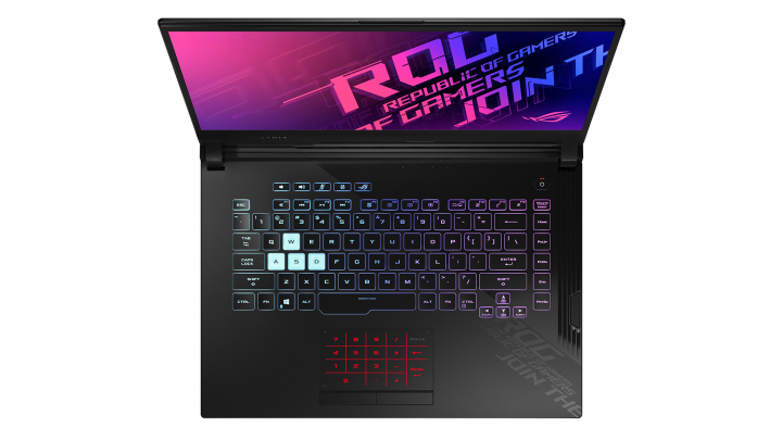 Laptop Asus ROG G512LU czarny - widok z góry