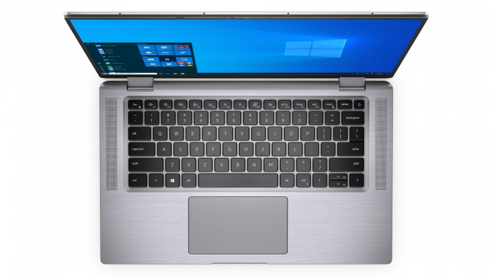 Laptop Dell Latitude 9520 srebrny - widok klawiatury