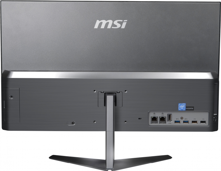 Komputer AiO MSI PRO 24X 7M srebrny - widok z tyłu