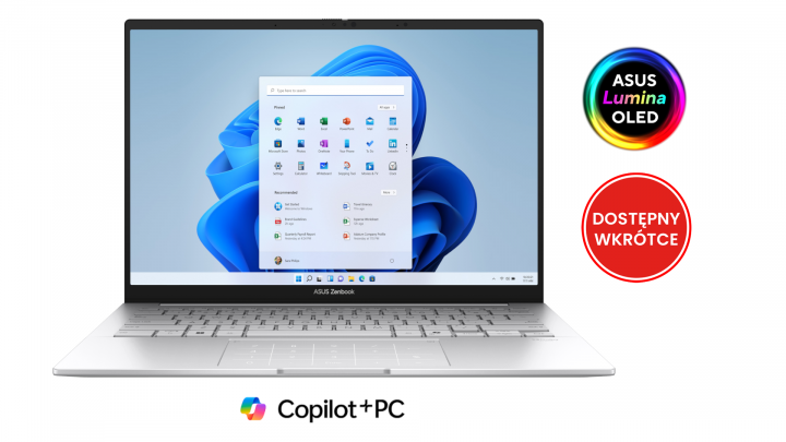 Laptop ASUS Zenbook 14 srebrny Copilot Soon