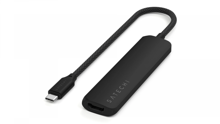 Adapter Satechi 4-in-1 USB-C Slim Multiport Adapter 4K czarny - ST-P4SK