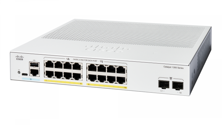 Switch Cisco C1300-16P-2G 16-port GE PoE+ 120W 2x1Gb SFP 2