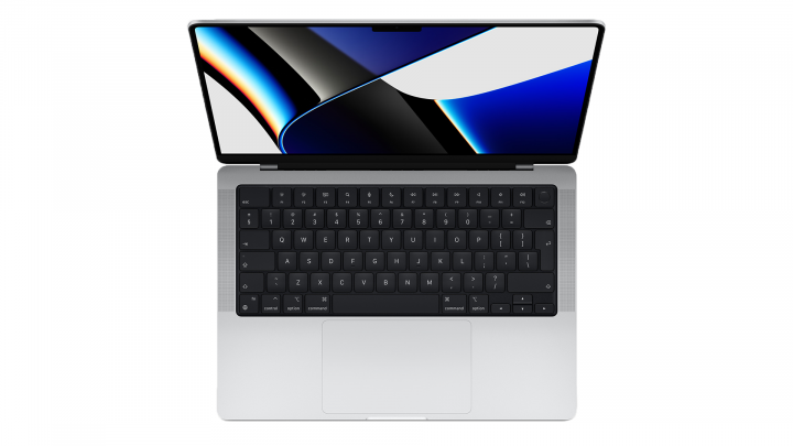 MacBook Pro 14 srebrny otwarty