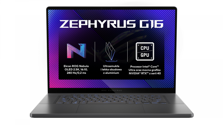 Laptop ASUS ROG Zephyrus G16 OLED GU605MY Eclipse Gray RGB 12
