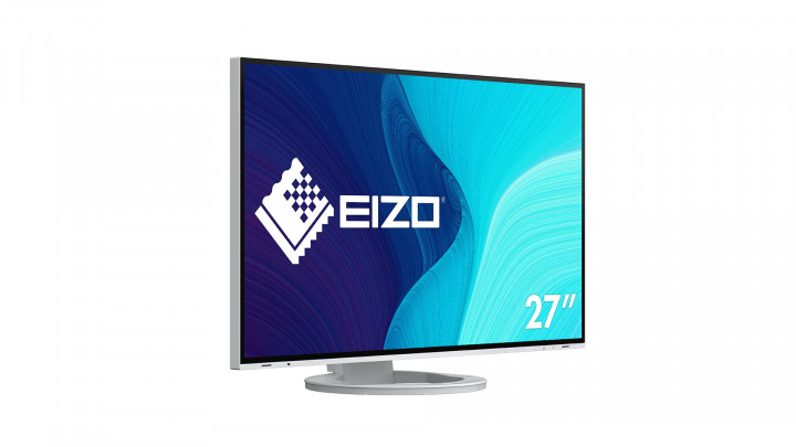 Monitor EIZO FlexScan EV2795 biały - widok frontu lewej strony
