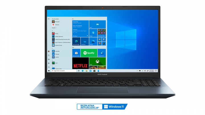 VivoBook Pro 15 OLED M3500QA W10H Quiet Blue - widok frontu