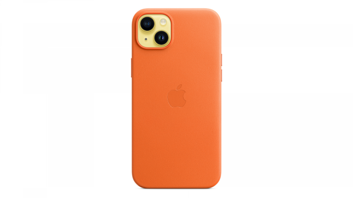Etui Apple iPhone 14 Plus Leather Case z MagSafe Orange MPPF3ZM/A 4