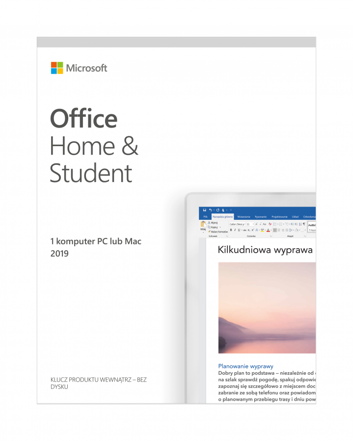 Office Home and Student 2019 - widok frontu