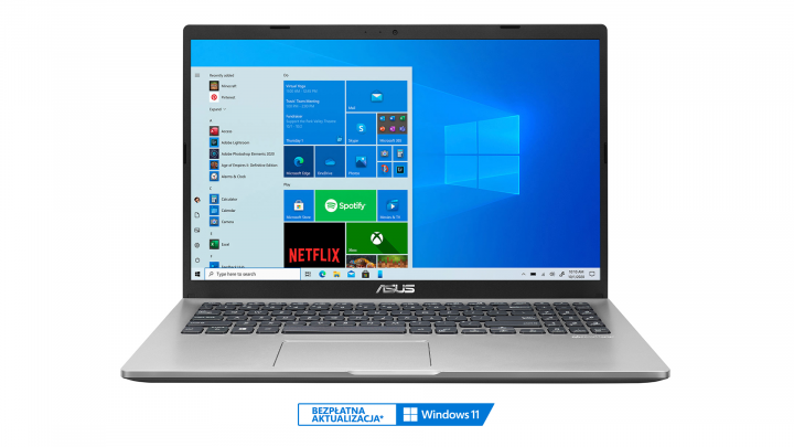 Laptop Asus VivoBook M509DA W10H srebrny - widok frontu