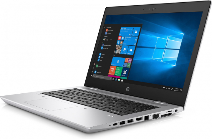 Laptop HP ProBook 640 G4 srebrny - widok frontu prawej strony