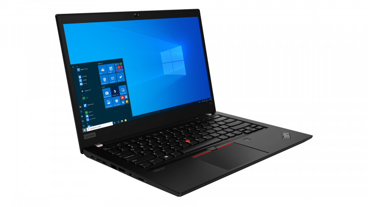 Laptop Lenovo ThinkPad T14 AMD G1 czarny widok frontu lewej strony